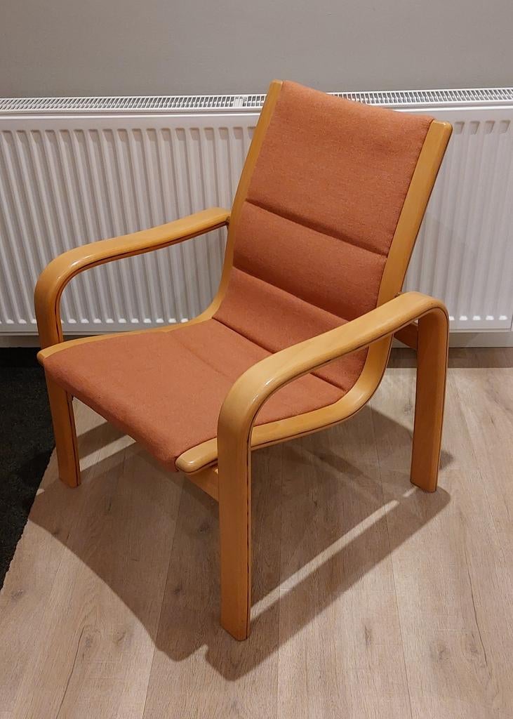 Yngve Ekström Zweedse fauteuil - Vintage Design, Huis en Inrichting, Fauteuils, Zo goed als nieuw, Hout, Stof, 50 tot 75 cm, Minder dan 75 cm