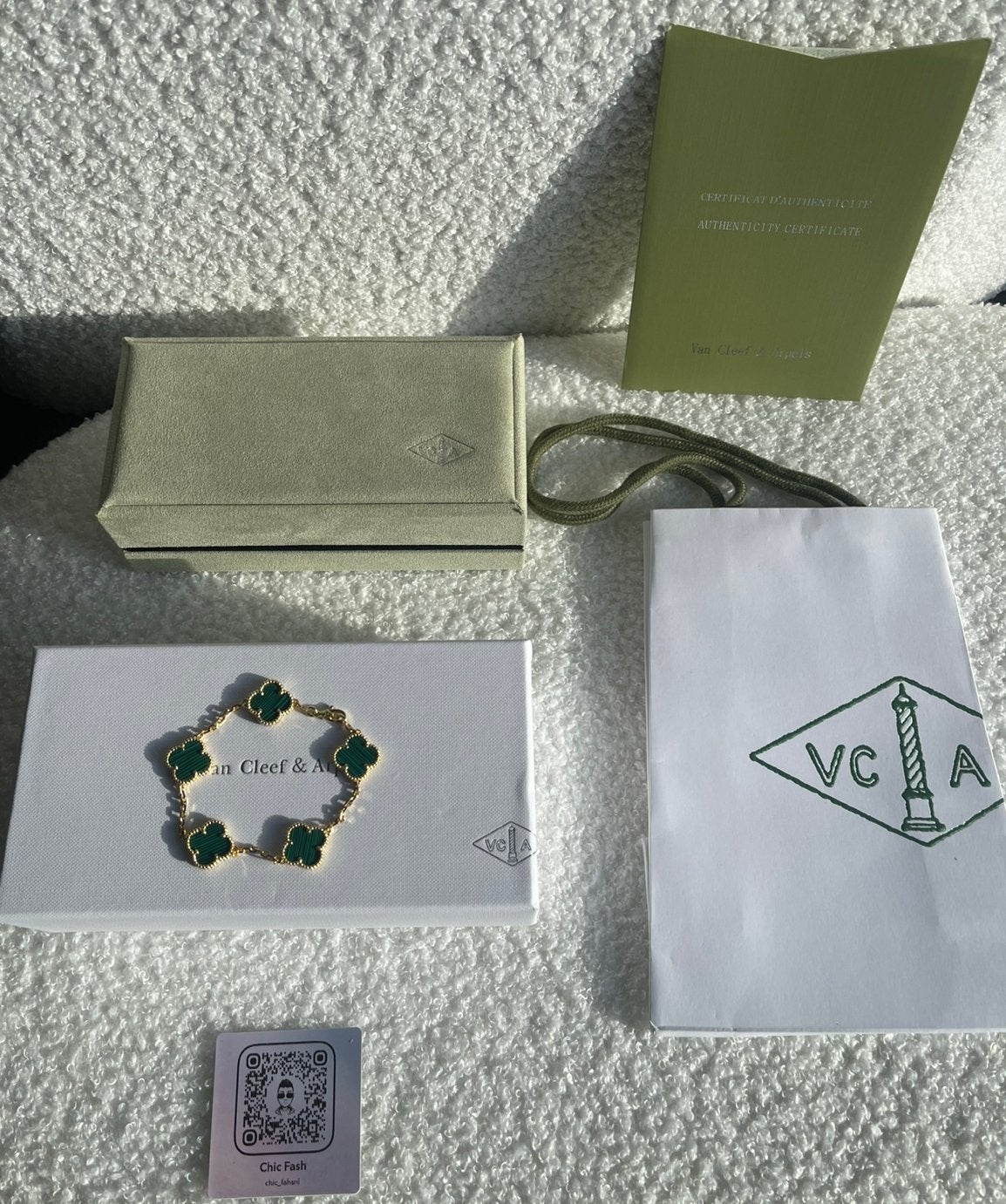 Van Cleef & Arpels Malachite Armband, Ophalen of Verzenden, Zo goed als nieuw, Goud