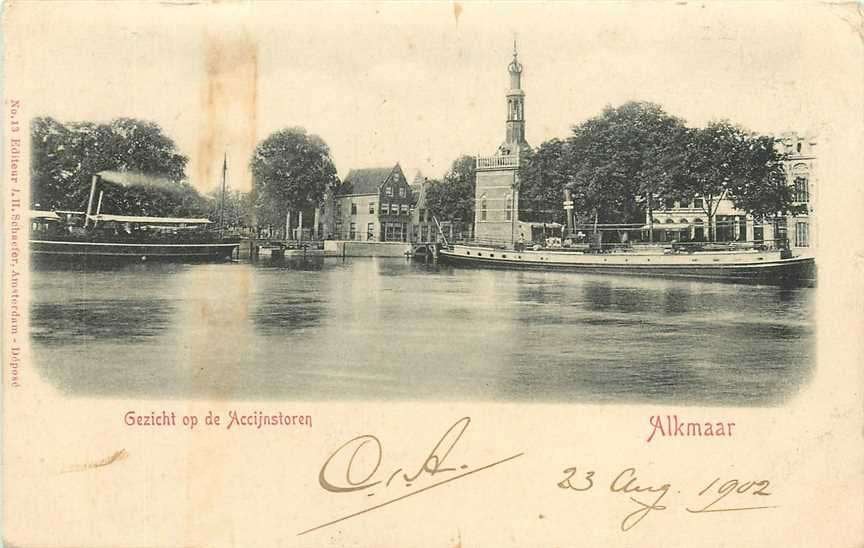 300-398-043 Alkmaar Gezicht op de Accijnstoren, Verzenden, Voor 1920, Noord-Holland