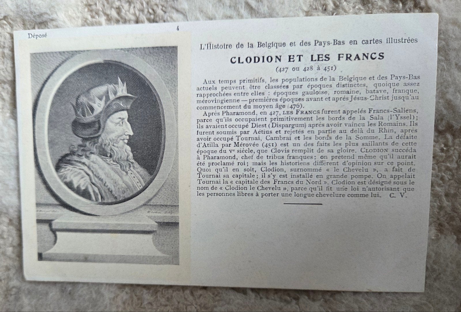 Oude Franse Postkaart - Clodion en de Franken, Verzamelen, Verzenden, Voor 1920, Ongelopen, Politiek en Historie