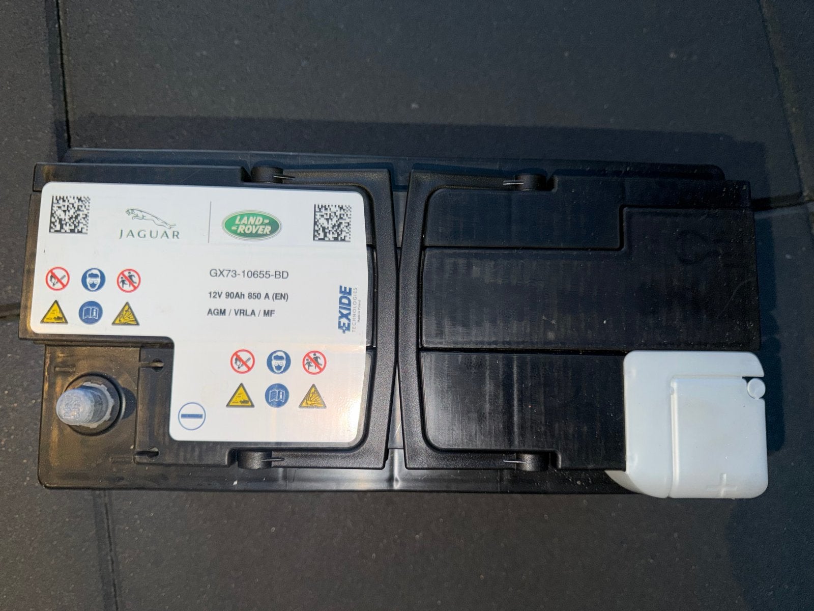 12V 90Ah 850A AGM Accu Land Rover Range Rover Zo Goed Als Ni, Auto-onderdelen, Gebruikt, Land Rover