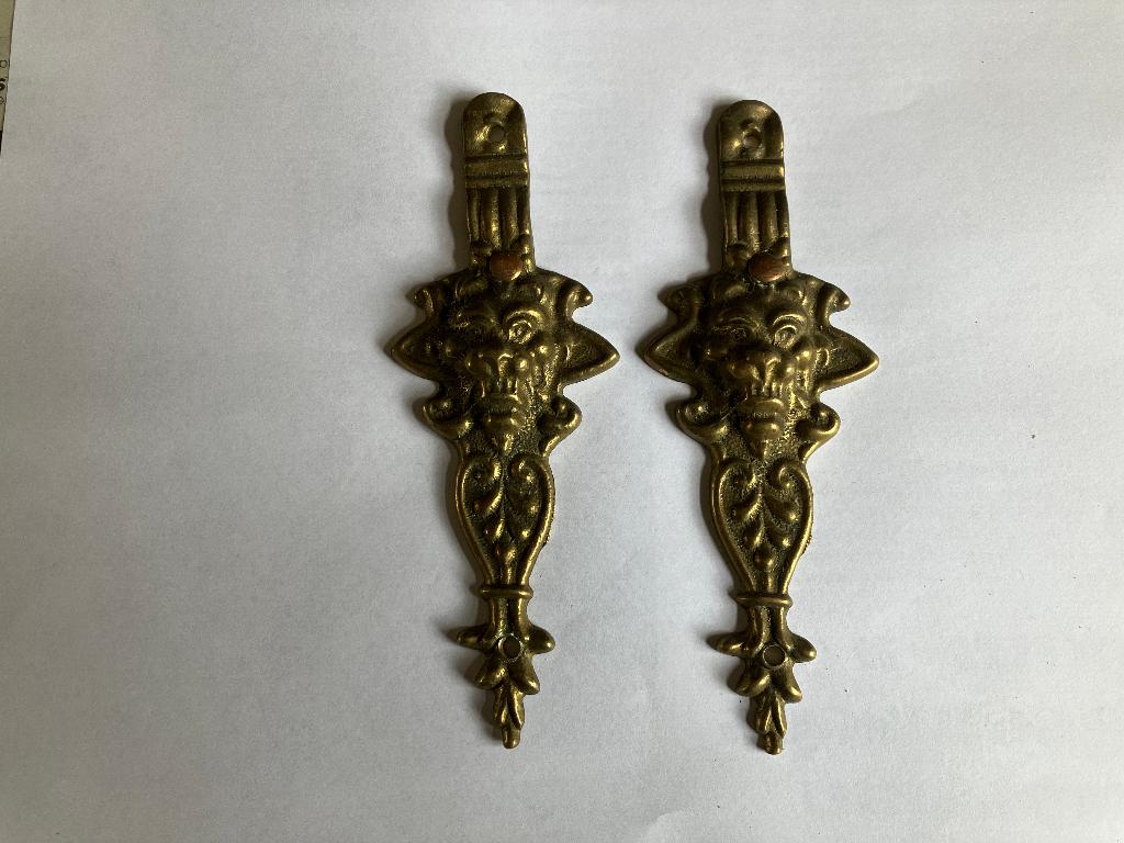 koperen ornamenten kast lade messing 2 stuks leeuwenkop, Ophalen of Verzenden