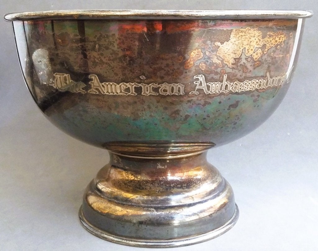 1945 Ambassade Verdiensten Erkenning Eerbetoon Beker Schaal, Verzamelen, Nvt., Amerika, Overige soorten, Ophalen of Verzenden