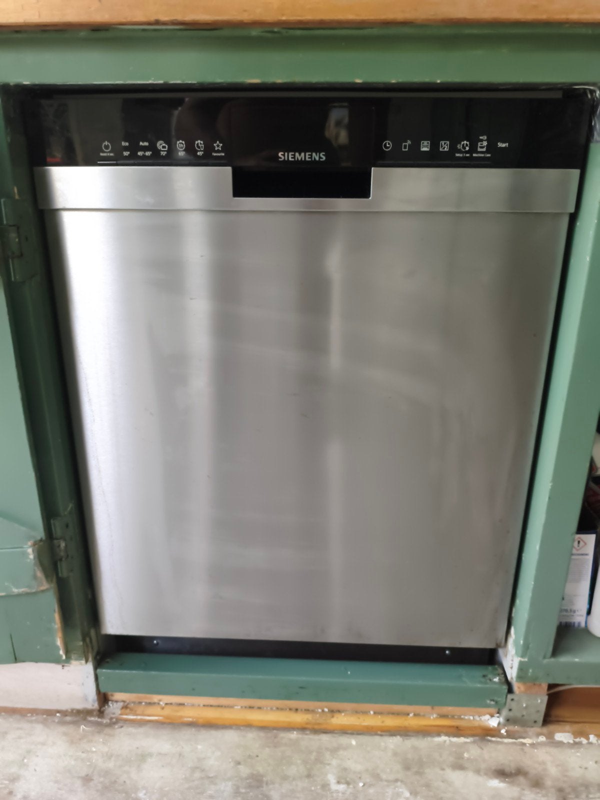 Siemens SN43ES14VE onderbouw vaatwasser HomeConnect RVS, Ophalen, 60 cm of meer, Minder dan 10 liter, Zo goed als nieuw