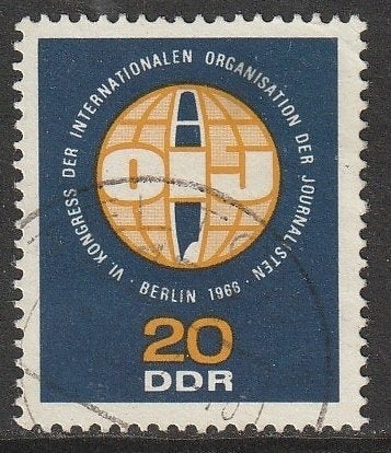 DDR 1966 1213 Journalistencongres, Gest, Ophalen of Verzenden, DDR, Gestempeld
