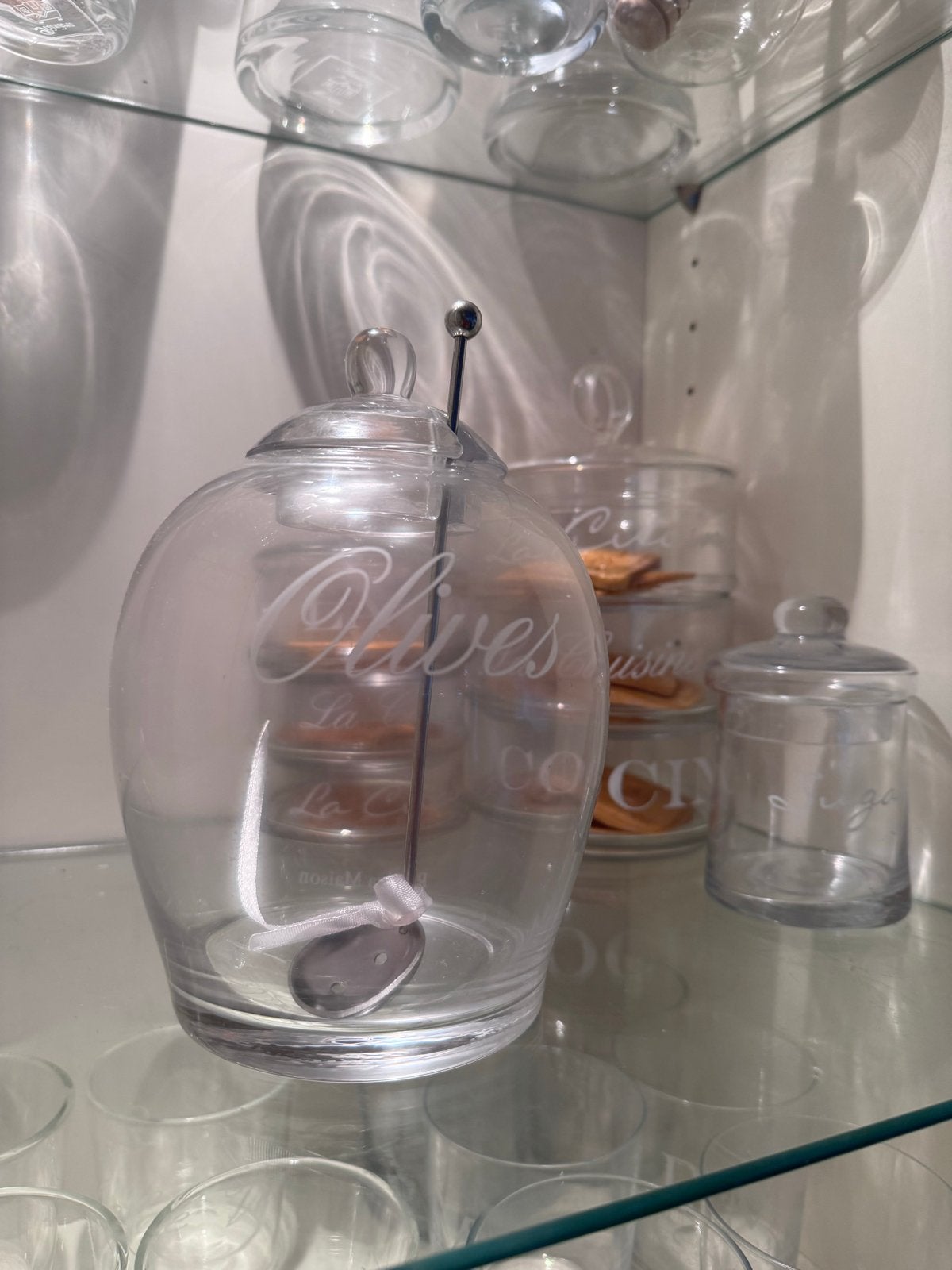 Riviera Maison Olijven Pot met Lepel, Ophalen, Voorraadpot, Riviera Maison, Glas