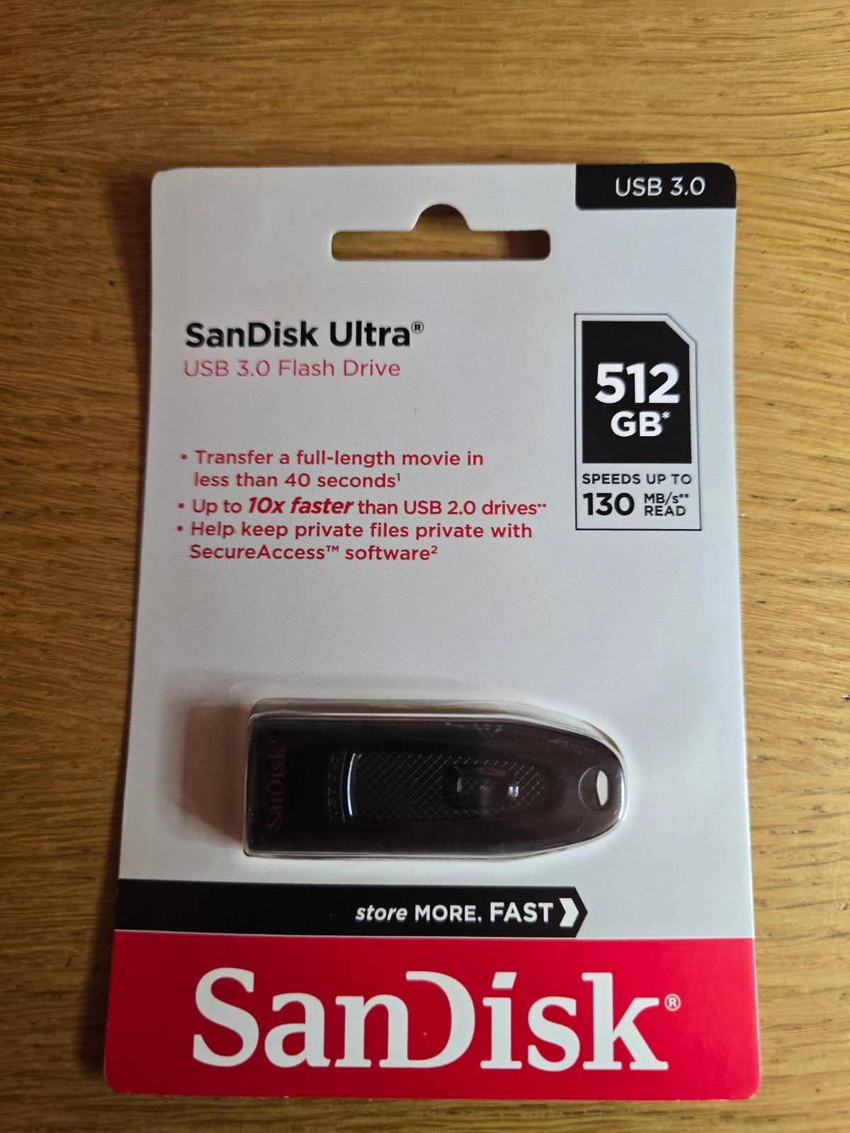 Sandisk Ultra USB 3.0 Flash Drive 512 GB, Computers en Software, USB Sticks, Ophalen of Verzenden, Nieuw, SanDisk, 512 GB