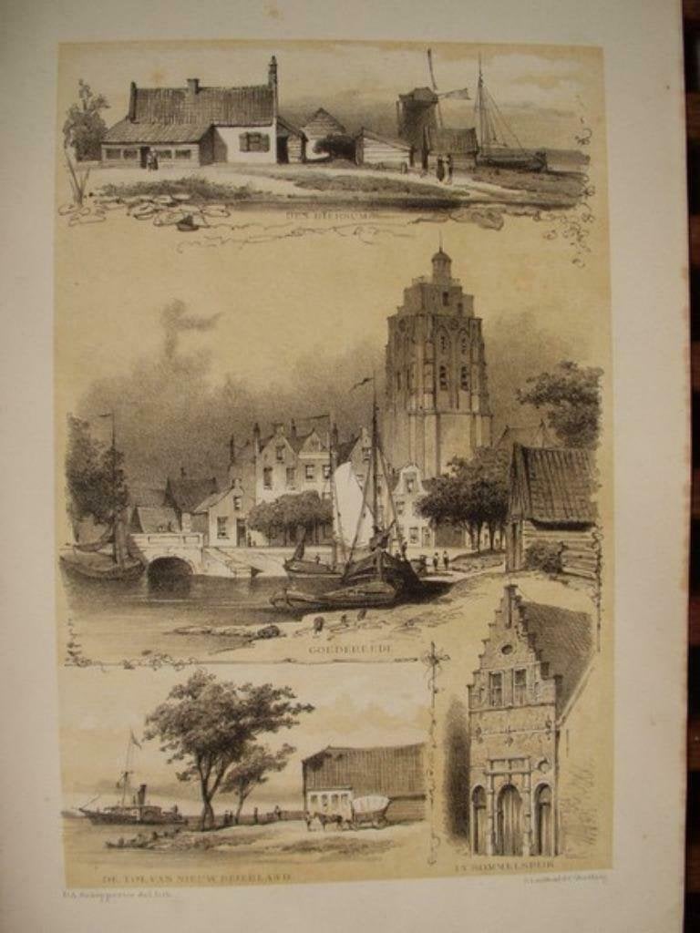 43 / Sommelsdijk / Den Biersum / Nieuw Beijerland Litho 1876, Antiek en Kunst, Ophalen of Verzenden