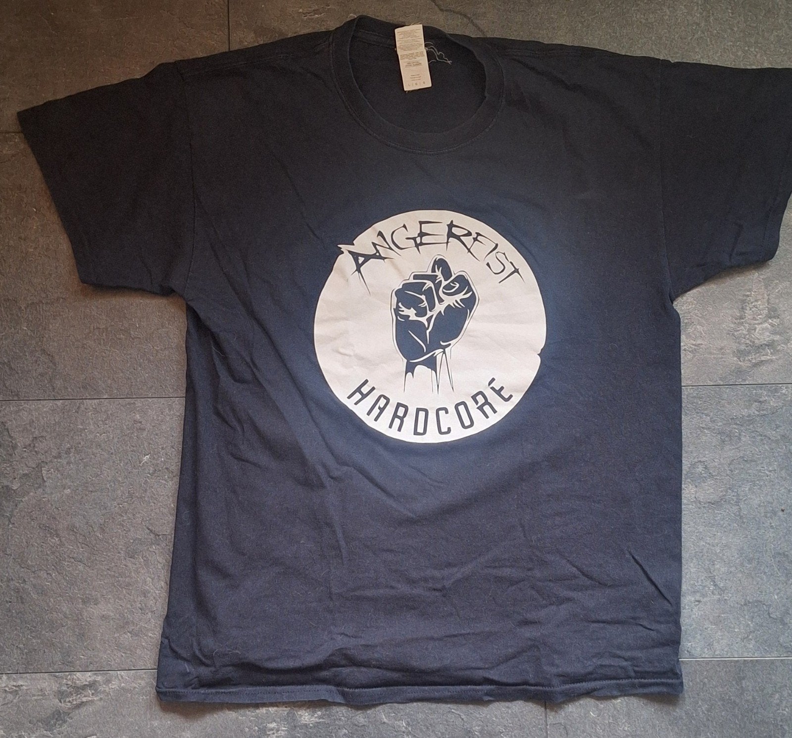 Angerfist Hardcore T-shirt maat L, Ophalen of Verzenden, Gedragen, Maat 52/54 (L), Zwart