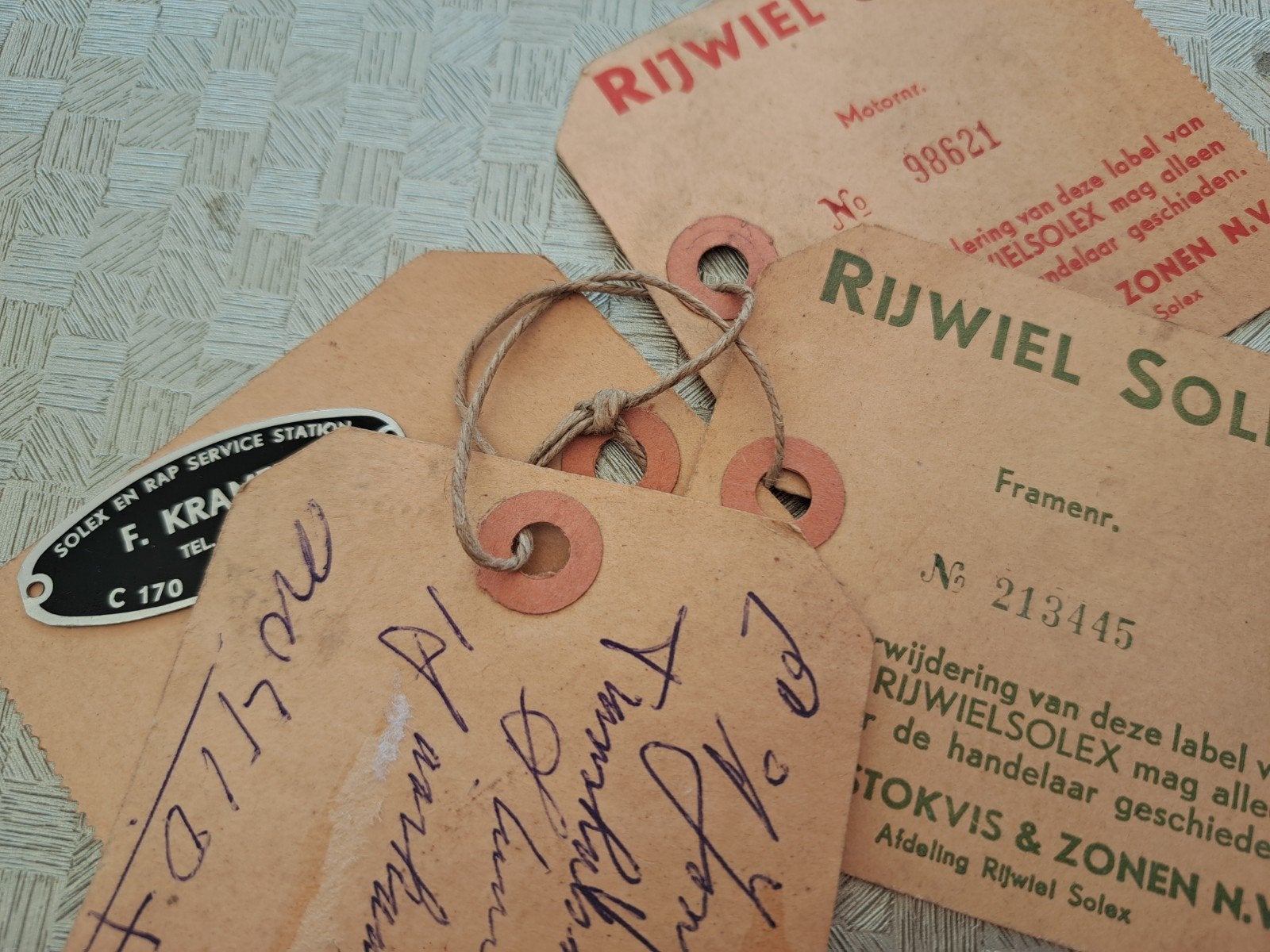 "  SOLEX " Dealer labels.'50 er jaren ., Ophalen of Verzenden, Gebruikt