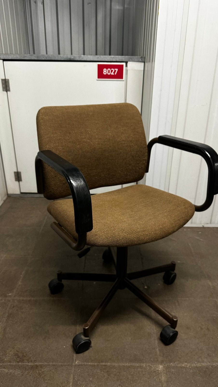 Retro Bureau Stoel jaren 70 stijl, Ophalen, Gebruikt, Bruin, Bureaustoel