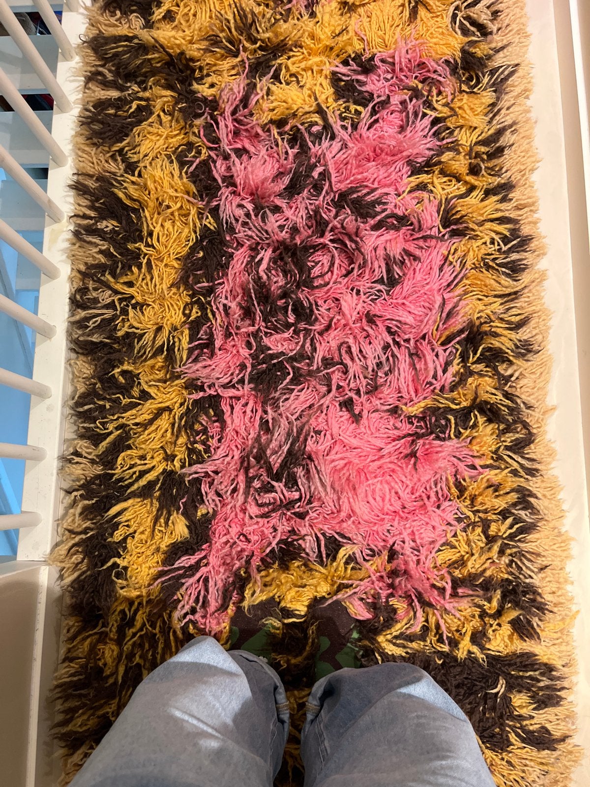 Hk living Shaggy fluffy Vloerkleed - Roze, Geel, Bruin, Ophalen, Bruin, 200 cm of meer, 50 tot 100 cm