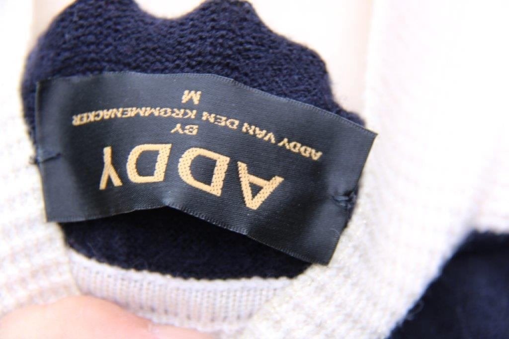 Trui donkerblauw/ creme Addy van den Krommenacker mt M Vast, Kleding | Dames, Maat 38/40 (M), Blauw, Ophalen of Verzenden, Zo goed als nieuw