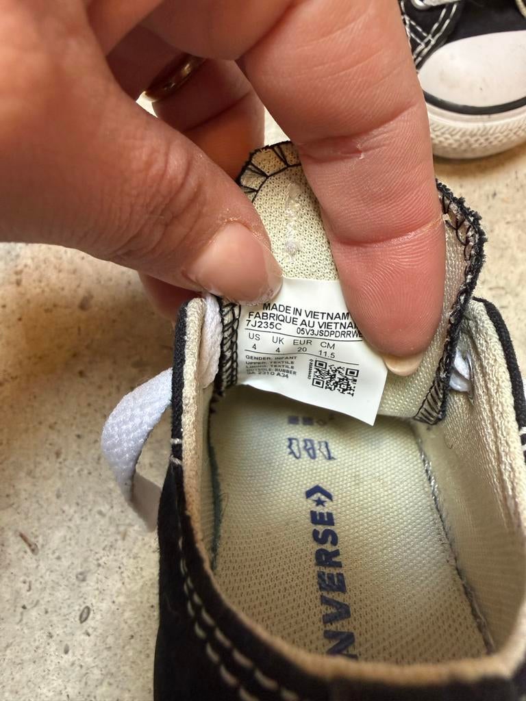 Converse All Stars maat 20 - Zwart, Ophalen of Verzenden, Gebruikt, Jongetje of Meisje, Schoentjes
