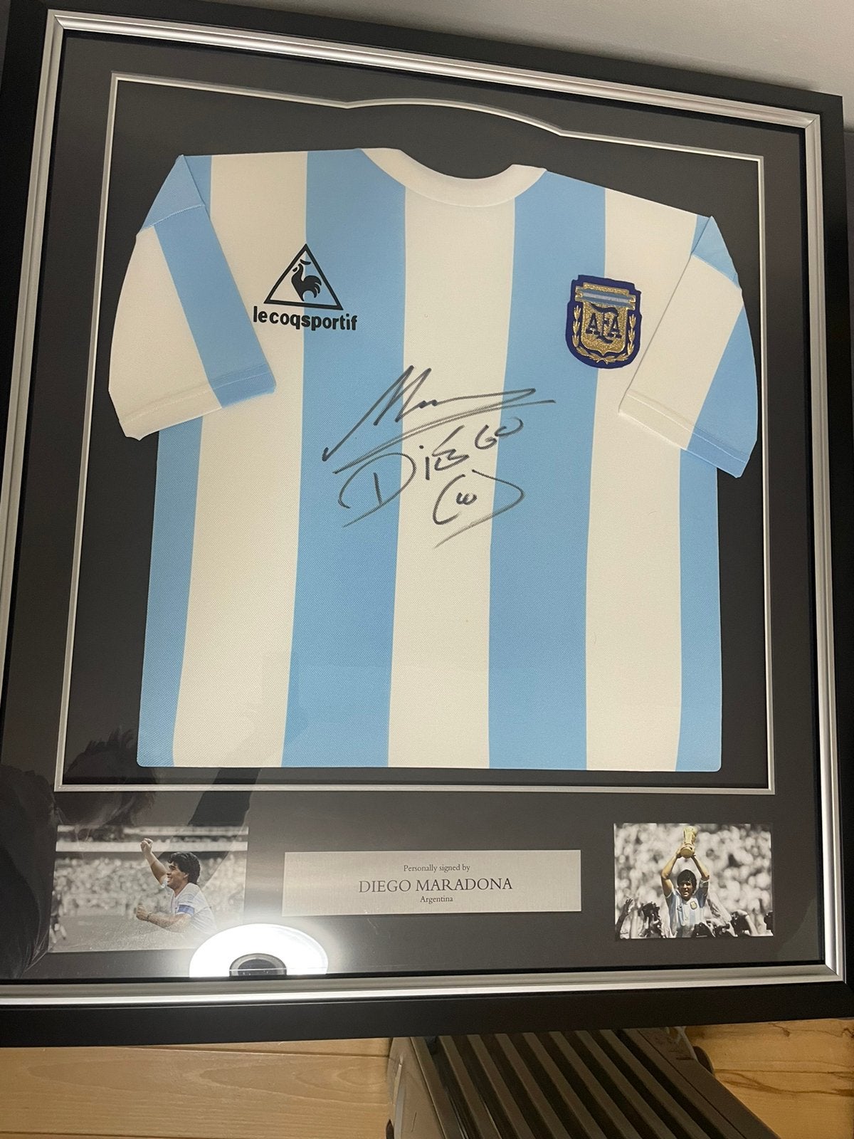 Gesingeerd shirt Maradona Argentinie 1986, Ophalen of Verzenden, Rechthoekig, 100 tot 150 cm, Minder dan 100 cm