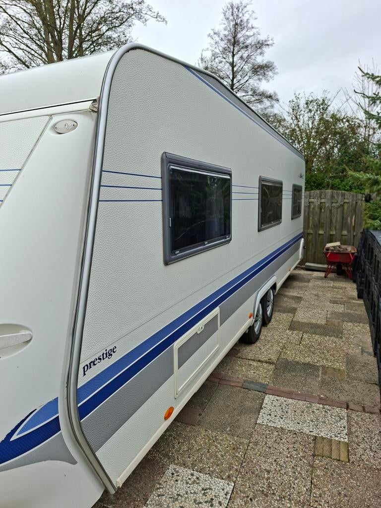 Hobby prestige 650 umfe tandemasser, Caravans en Kamperen, Caravans, Kachel, Rondzit, Hobby, Frans bed