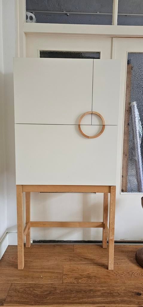 Compacte moderne witte computerkast / bureaukast, Huis en Inrichting, Kasten | Computermeubels, Gebruikt, 70 tot 120 cm, Ophalen