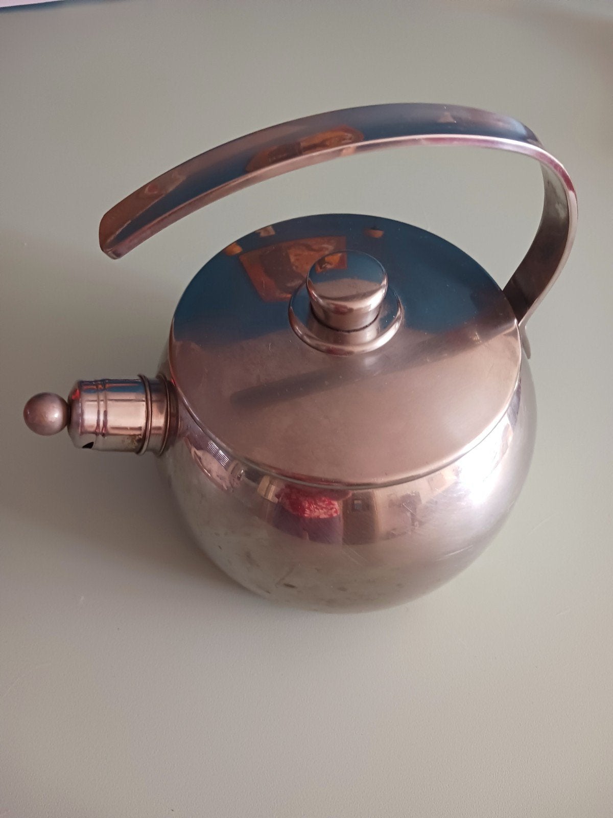 SPRING Zwitserland Fluitketel, Huis en Inrichting, Keuken | Keukenbenodigdheden, Theepot/fluitketel, Gebruikt, Zilver, Ophalen of Verzenden