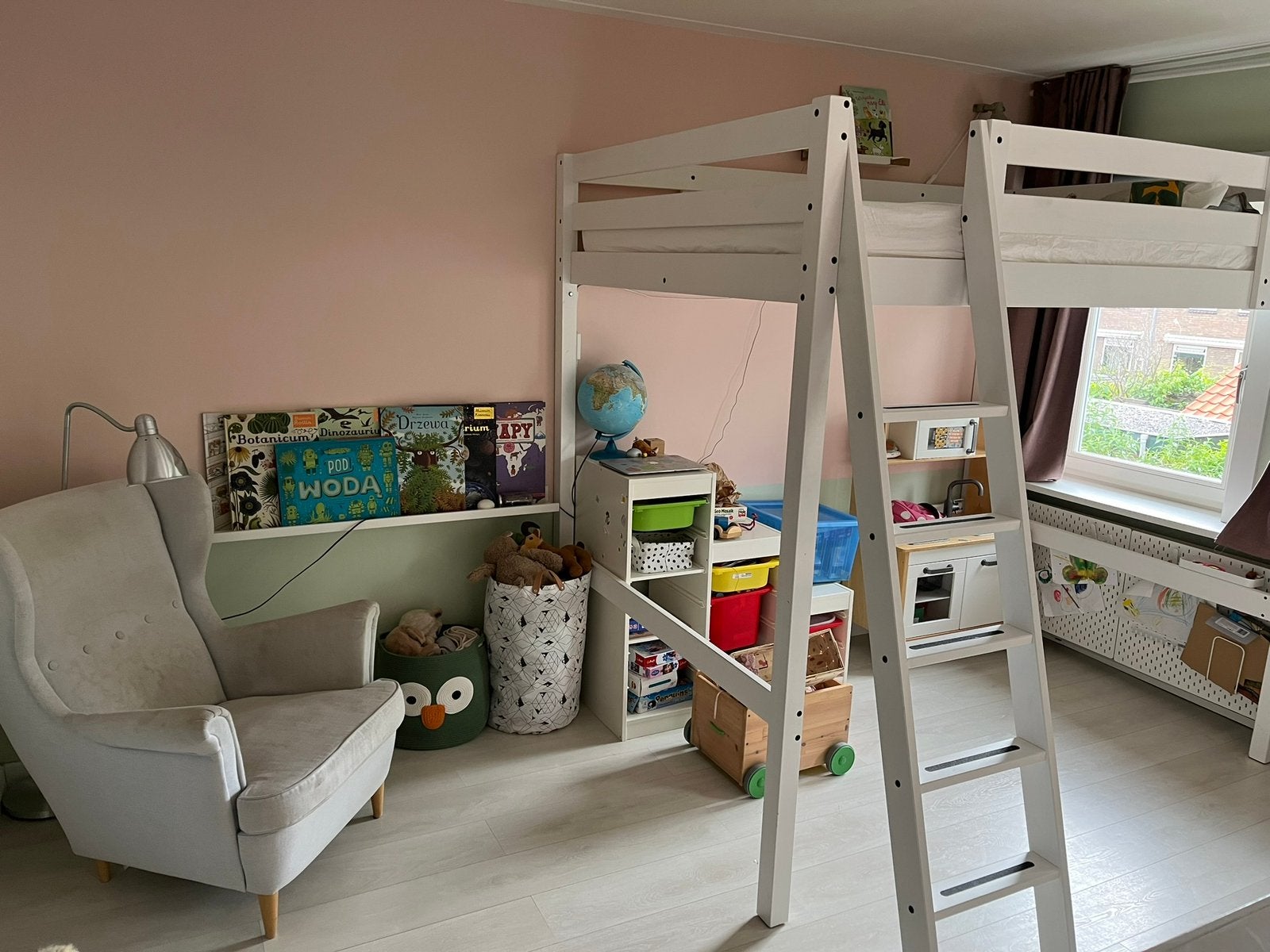 Ikea Stora hoogslaper 140x200 wit, Ophalen, Gebruikt, Hoogslaper, Tweepersoons