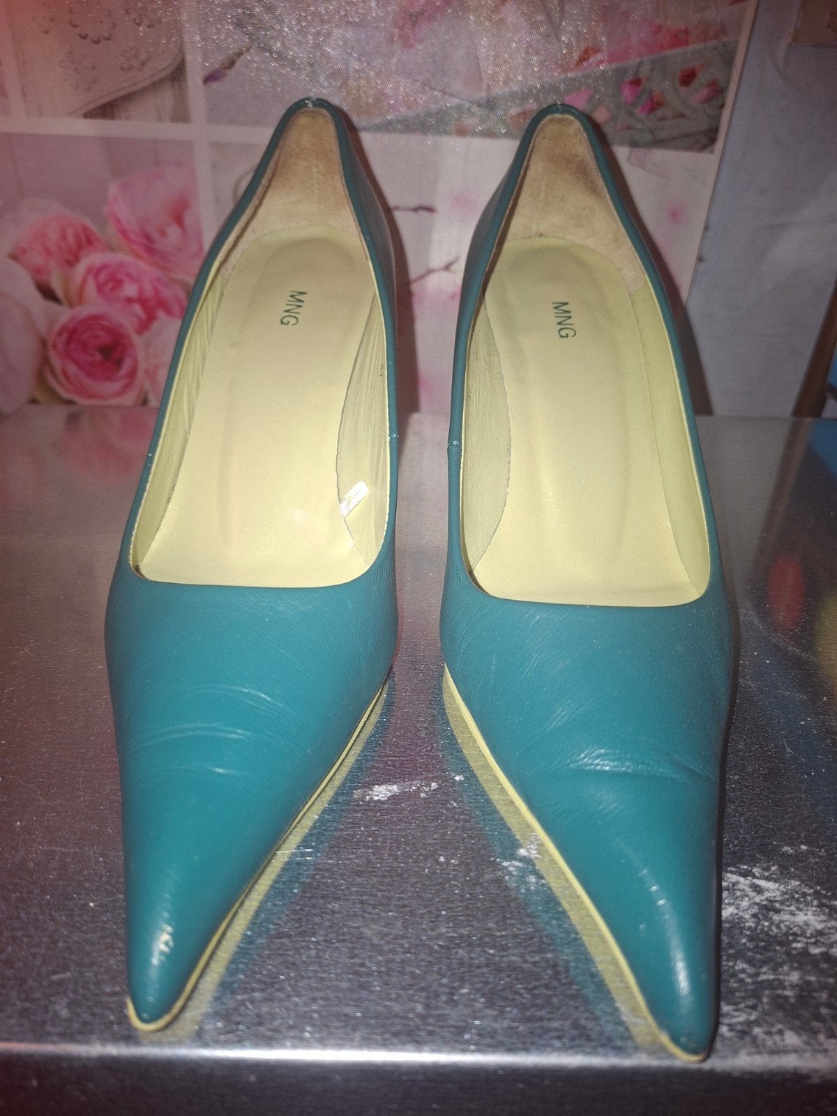 MNG Groenblauwe Pumps - Maat 37, Ophalen, Pumps, Overige kleuren, MNG