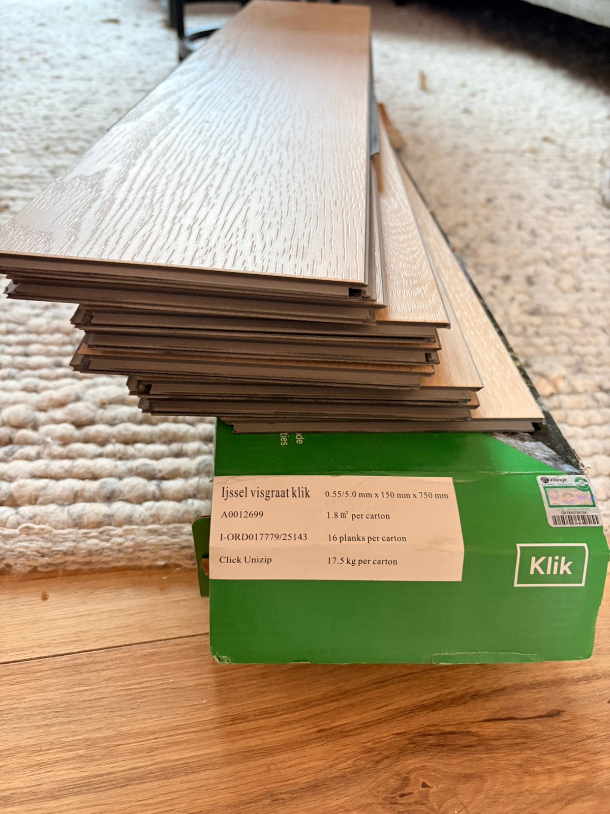 Pvc EKOfloors herringbone 2 pakken, Ophalen, 50 tot 150 cm, Nieuw, 10 m² of meer