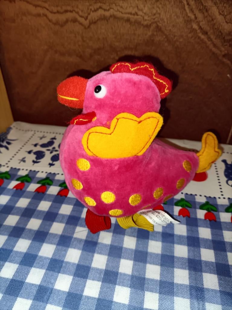 Hema roze kip knuffel vintage 14 cm x 13 cm groot, Ophalen of Verzenden, Zo goed als nieuw, Overige typen
