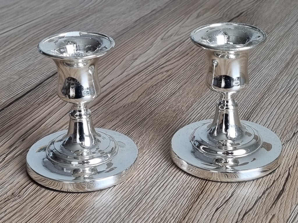 2 Mooie Vintage Shabbat Kandelaars Silverplated Engeland, Verzenden, Zilver