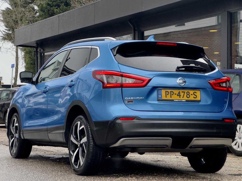 Nissan QASHQAI 1.2 TEKNA AUTOM PANODAK NAVI CAMERA360 LED LM, Auto's, Gebruikt, 4 cilinders, Blauw, 116 pk