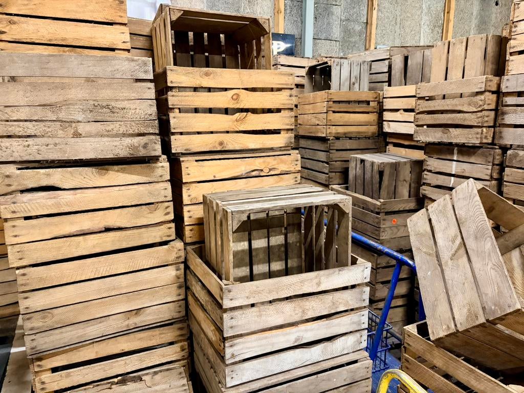 Houten fruitkisten, fruit kist, krat, hout, tuin, terras, Huis en Inrichting, Woonaccessoires | Kisten, Ophalen, Minder dan 50 cm