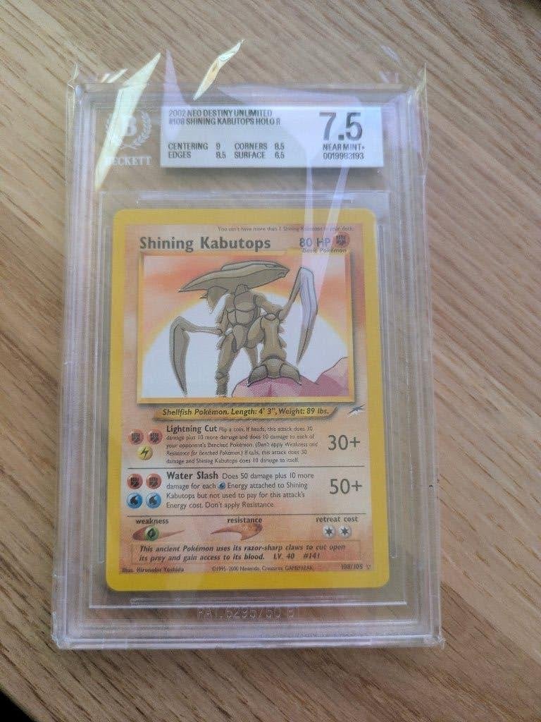 Shining Kabutops (NDE 108) Beckett 7.5, Ophalen of Verzenden, Zo goed als nieuw, Losse kaart