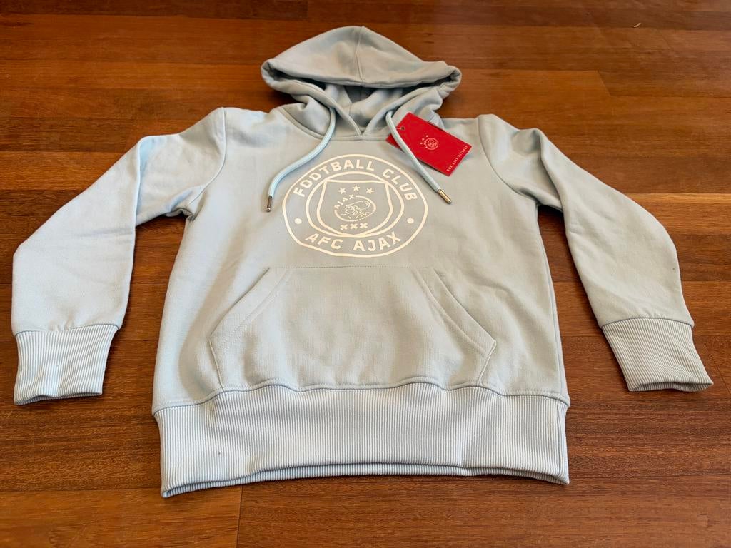 Ajax hoodie - Lichtblauw met clublogo - Nieuw met kaartje, Ophalen of Verzenden, Nieuw, Jongen of Meisje, Trui of Vest