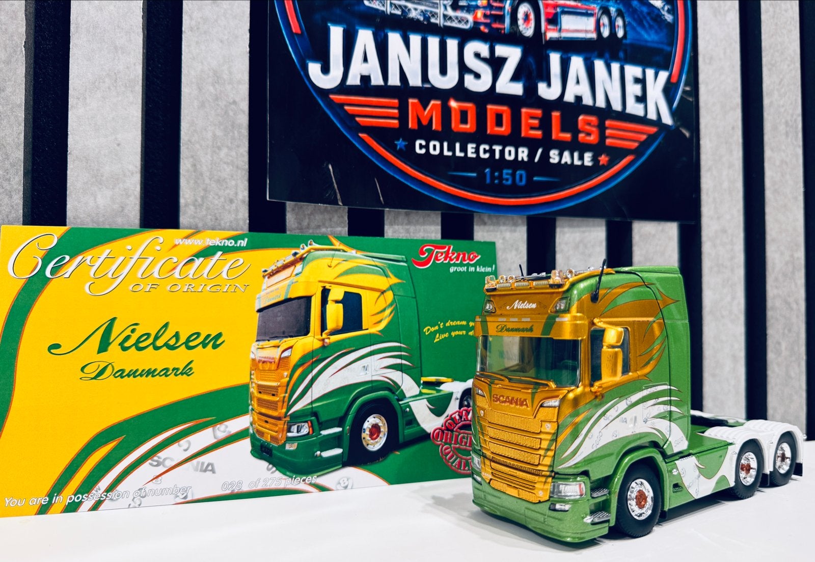 Scania (S) "Leif Nielsen" Tekno 1:50, Verzenden, Zo goed als nieuw, Bus of Vrachtwagen, Overige merken
