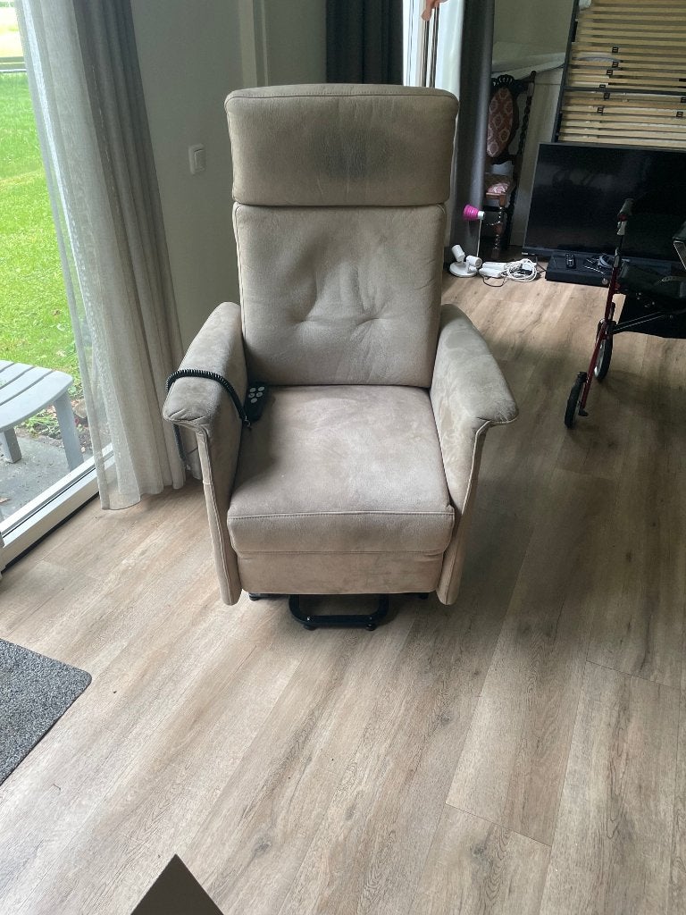sta op stoel, Huis en Inrichting, Fauteuils, Ophalen, Gebruikt, 75 tot 100 cm, Stof