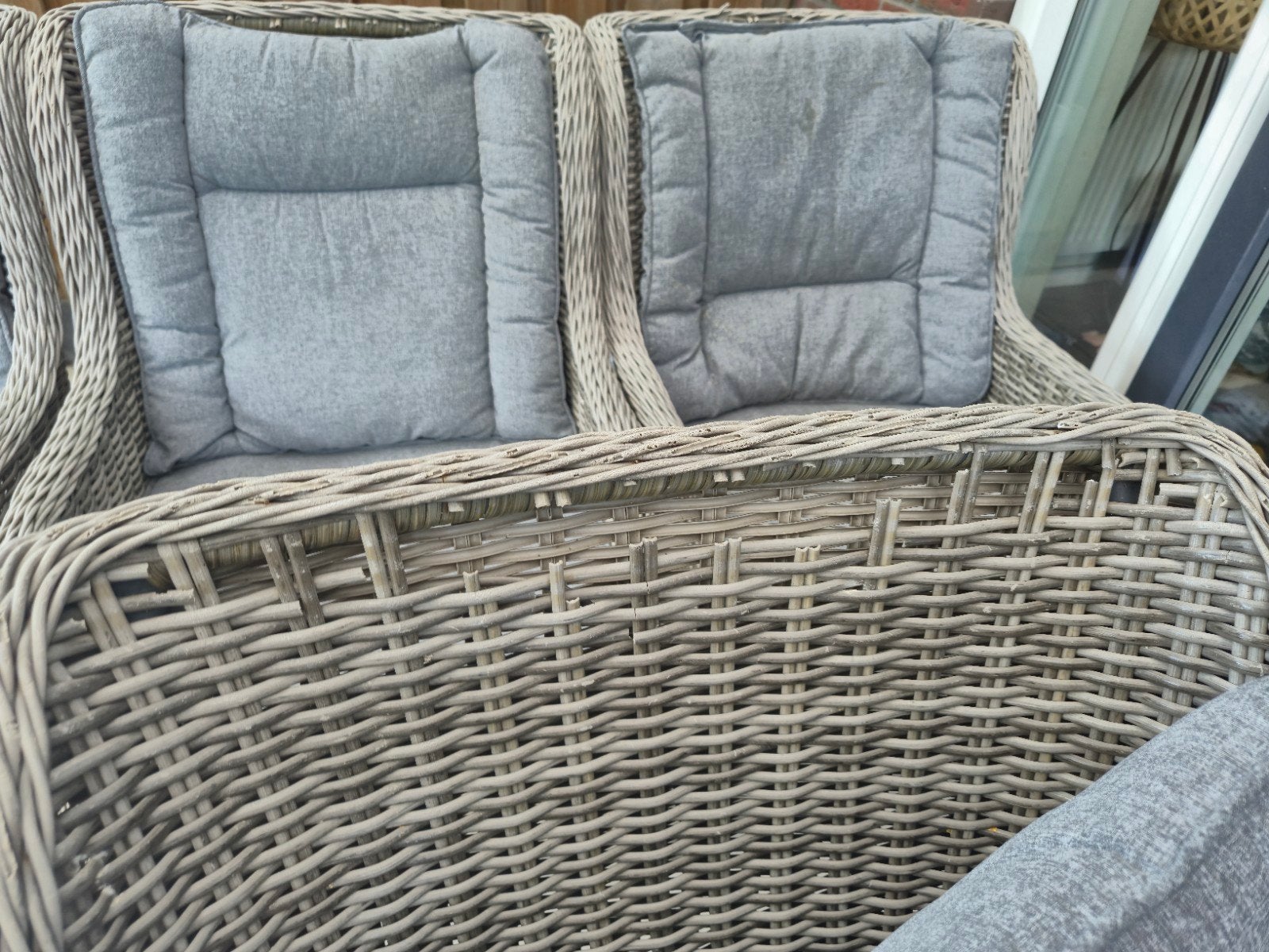 Tuinstoelen gebruikt, Tuin en Terras, Tuinsets en Loungesets, 5 zitplaatsen, Gebruikt, Ophalen of Verzenden, Wicker
