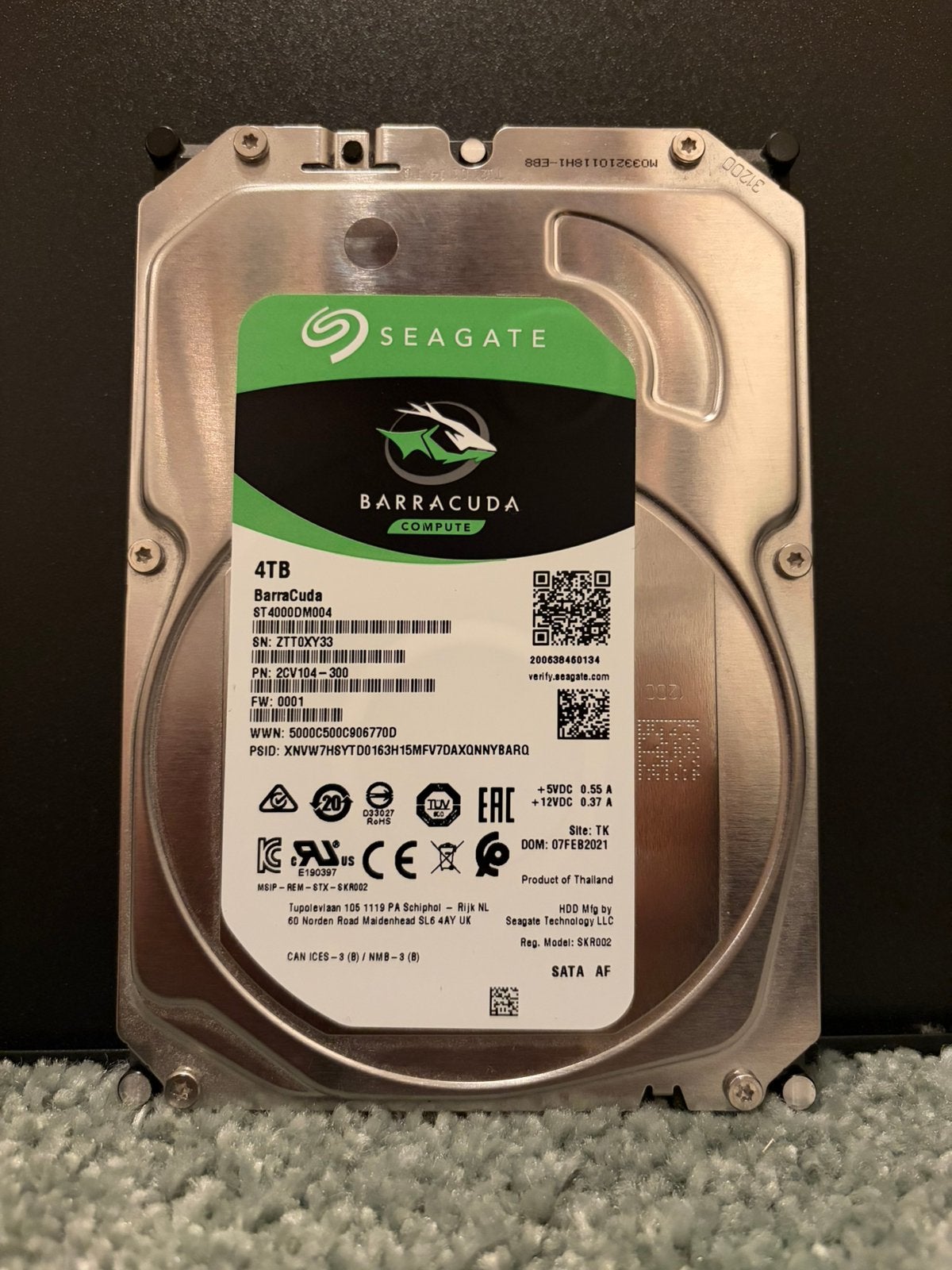 Seagate Barracuda 4TB harde schijf HDD, Computers en Software, Ophalen, Zo goed als nieuw, Desktop