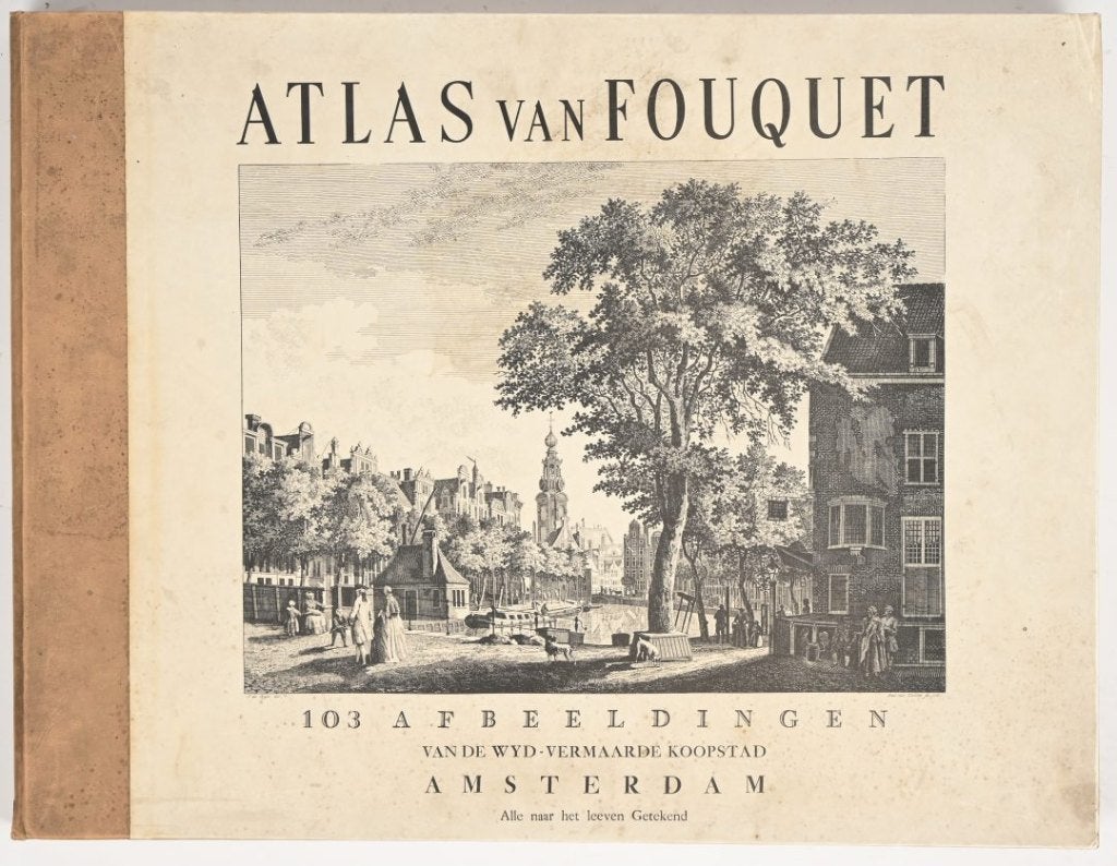 Atlas van Fouquet Amsterdam 103 afbeeldingen, Ophalen of Verzenden, 19e eeuw, Gelezen, Van de Wijd-Vermaarde koopstad