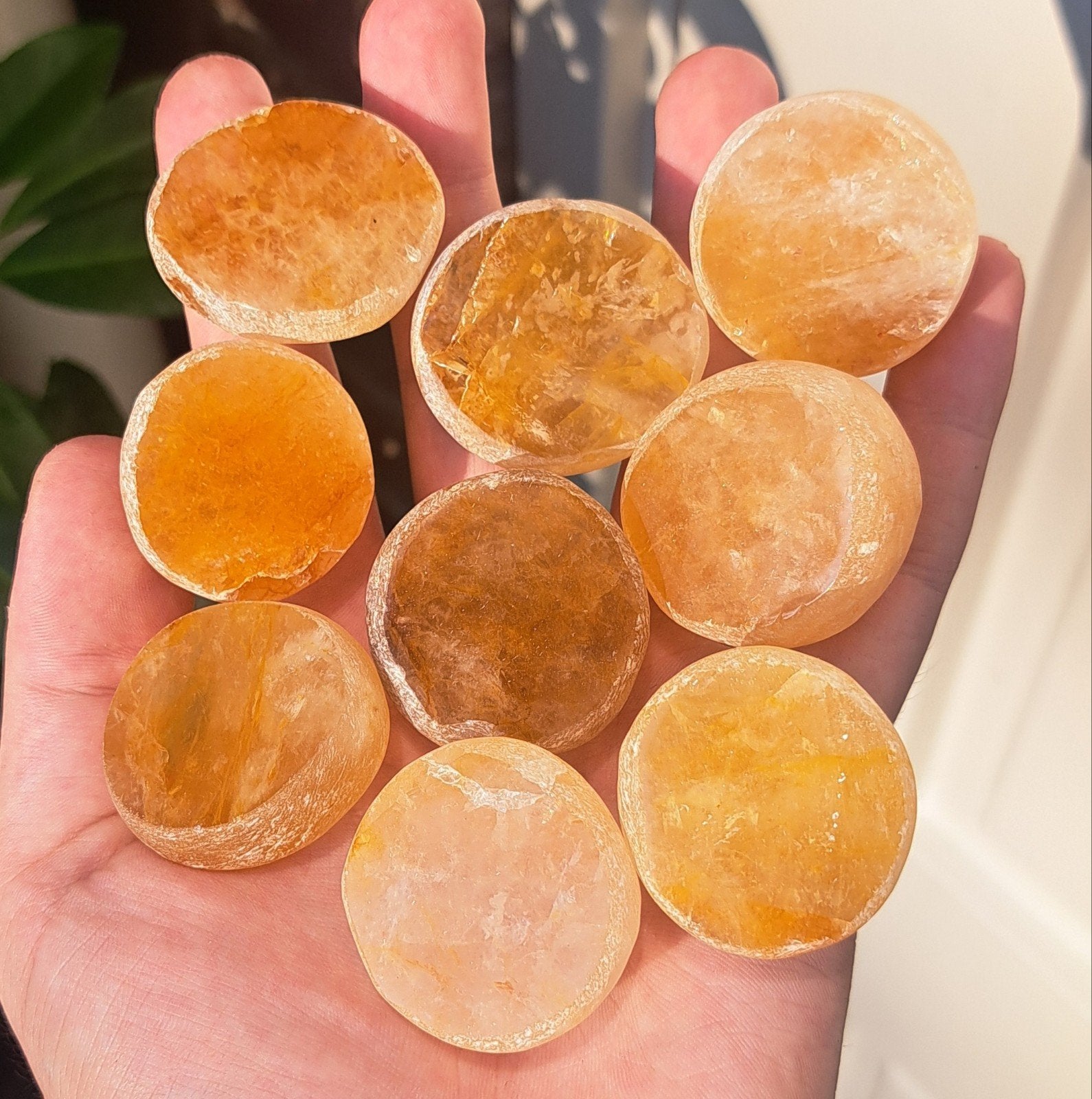 Golden Healer halve bollen edelsteen natuursteen kristallen, Ophalen of Verzenden