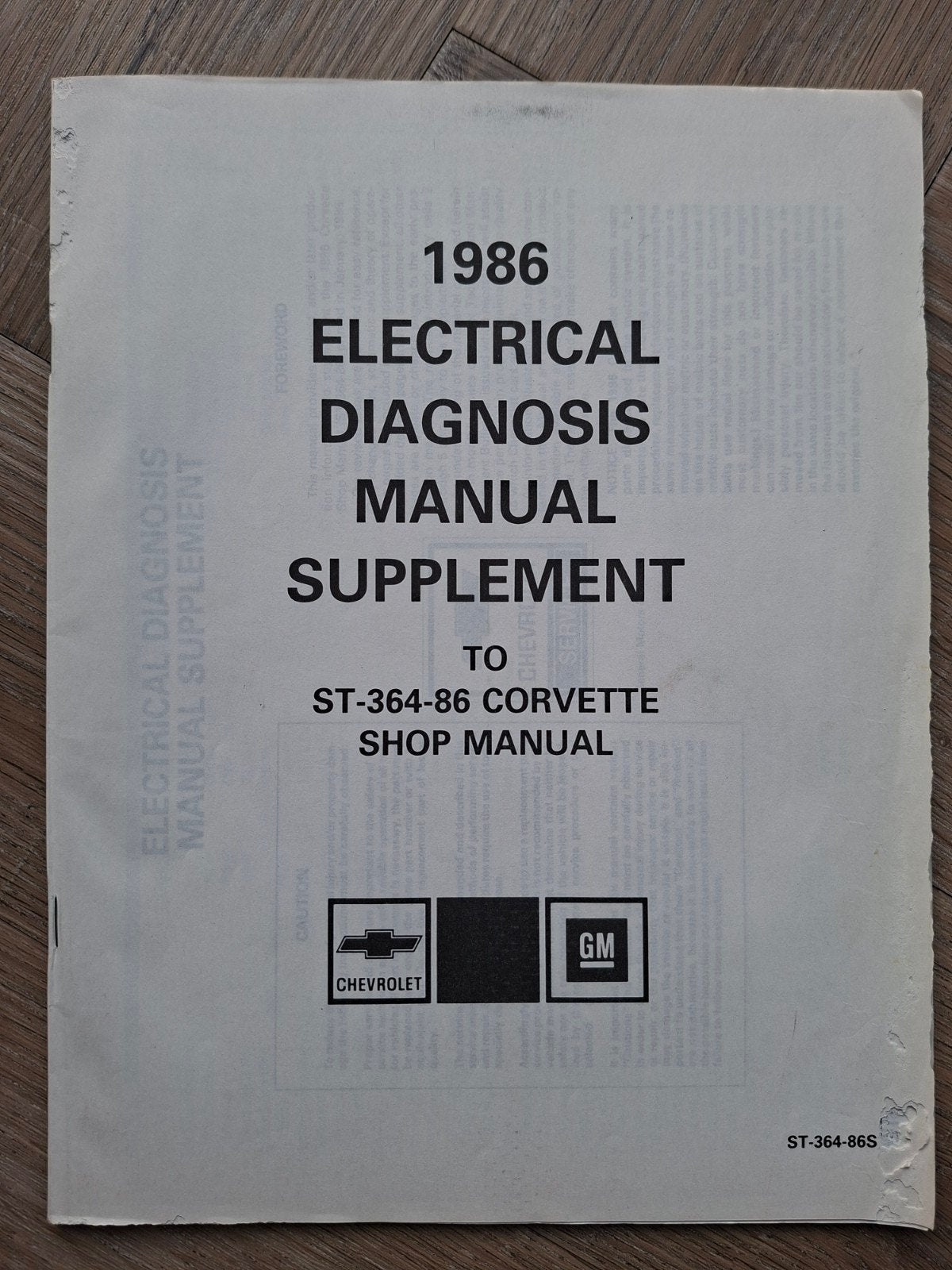 1986 Corvette Elektrisch Diagnose Handleiding Supplement, Ophalen of Verzenden
