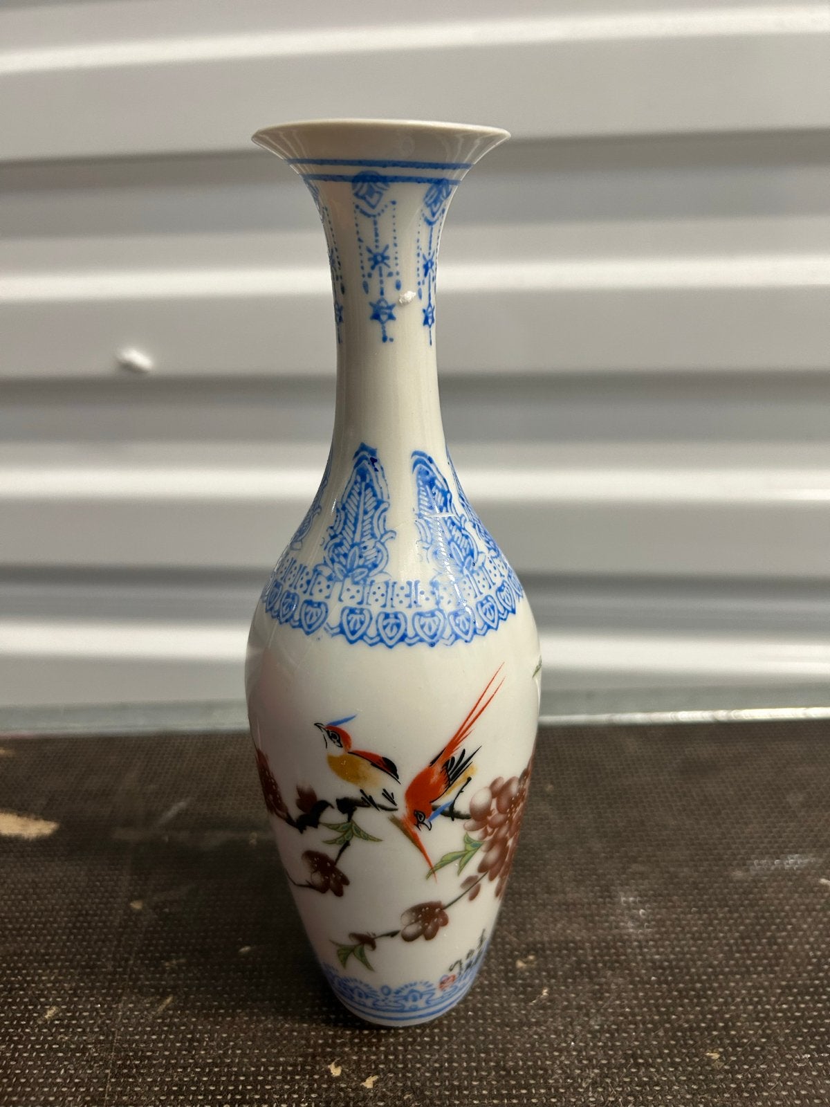Chinees eggshel porselein vaasje met vogeldecoratie, Ophalen of Verzenden