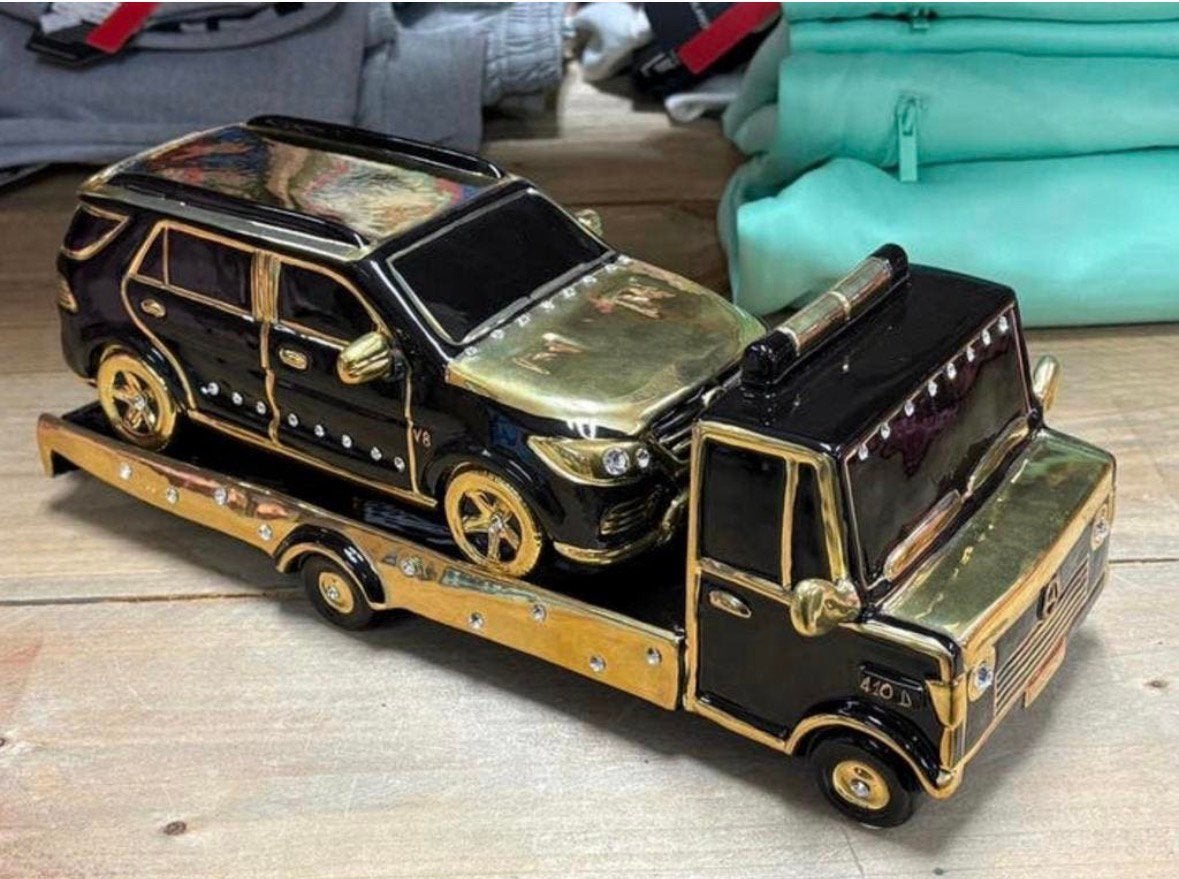 Capodimonte Mercedes Oprijwagen 410d met Mercedes porselein, Ophalen of Verzenden