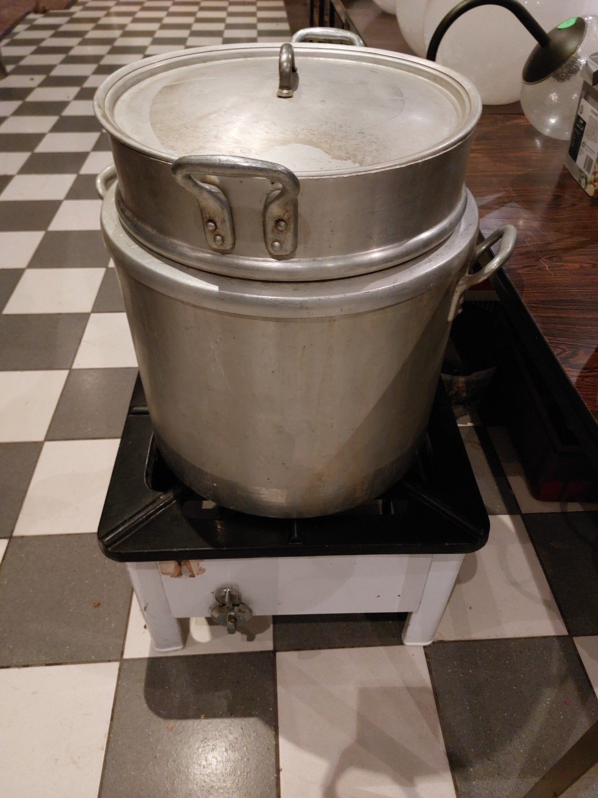 Gashocker met dubbelwandige pan - 80 liter, Witgoed en Apparatuur, Ophalen, Gebruikt, Vrijstaand, Gas