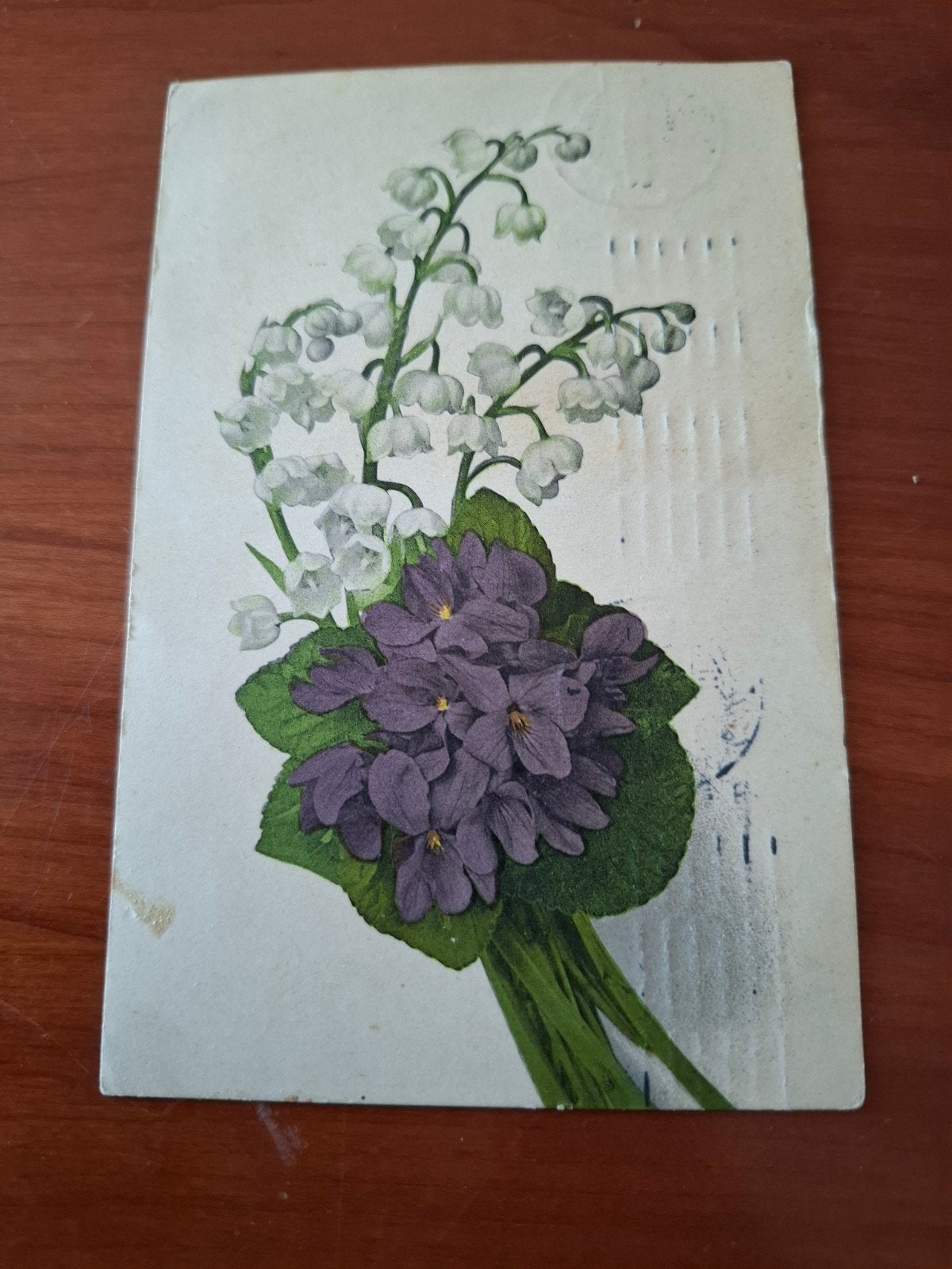 Oude ansichtkaart: Viooltjes en Lelietjes-van-dalen (1909), Ophalen of Verzenden, Voor 1920, Gelopen, Natuur
