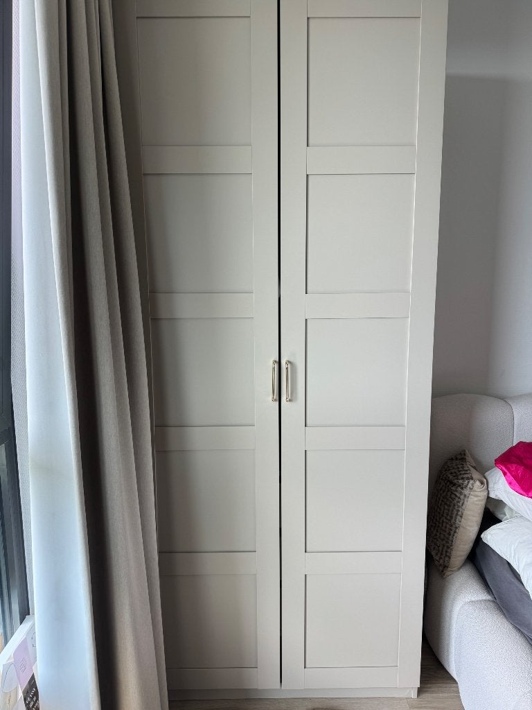 Ikea pax kledingkast- beige met gouden handgreep, Overige materialen, 200 cm of meer, 50 tot 100 cm, Zo goed als nieuw