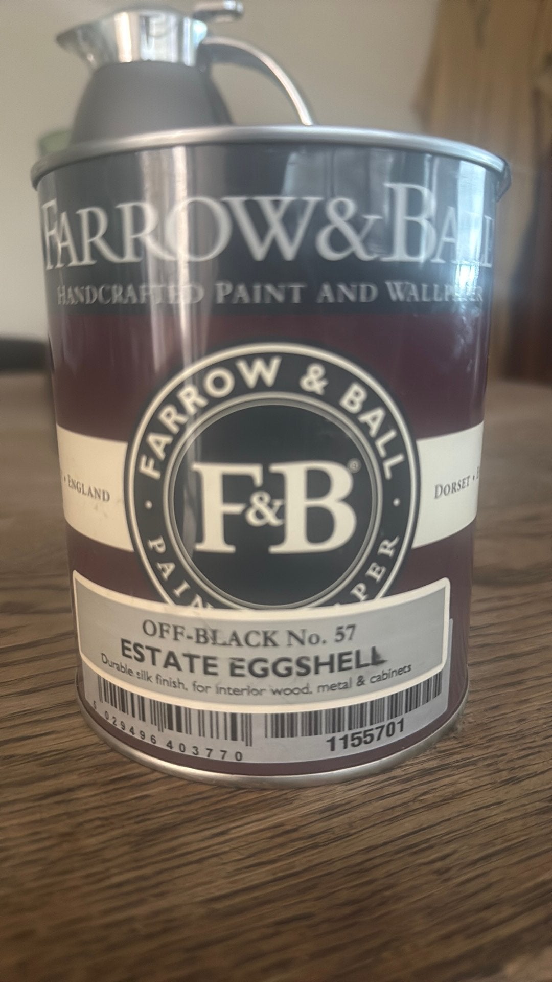 Farrow@ Ball Estate Eggshell off Black Nr 57, Ophalen of Verzenden, Nieuw