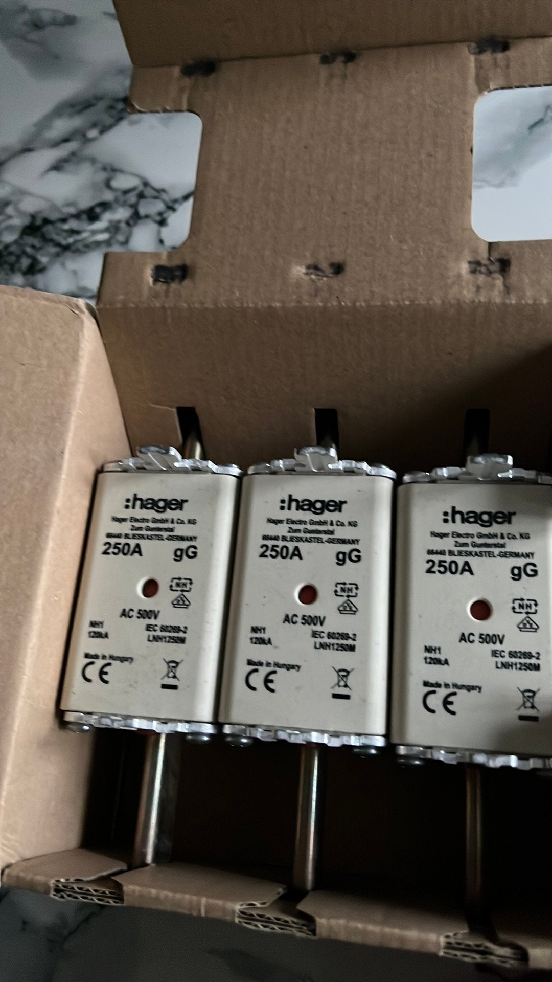 Hager NH1 250A gG mespatronen 3x, Ophalen of Verzenden, Nieuw