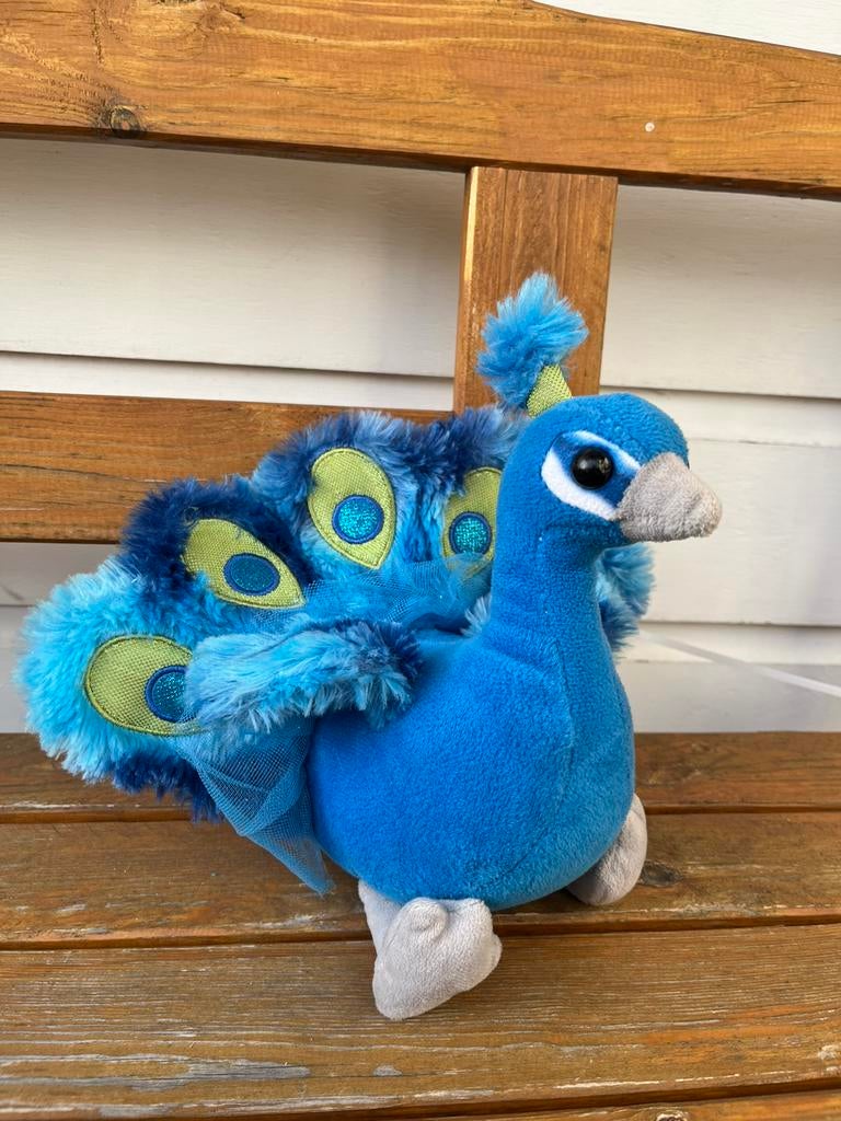 Paws luxe knuffel dier pauw blauw | 20 cm, Ophalen of Verzenden