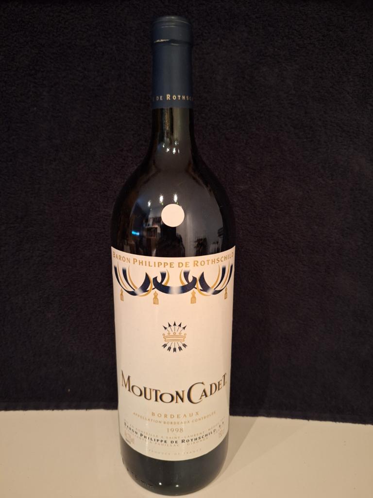 Mouton Cadet Bordeaux 1998 - Baron Philippe de Rothschild, Verzamelen, Wijnen, Frankrijk, Nieuw, Ophalen of Verzenden, Rode wijn
