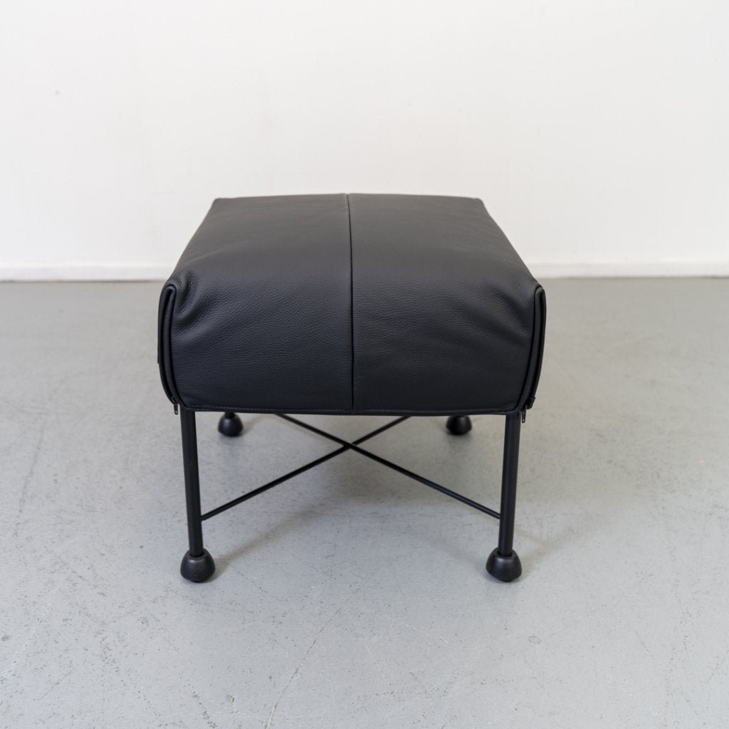 Montis Charly Hocker/Voetenbank Zwart Leer - Zwart/Dop, Niet ingevuld, Nieuw, Niet ingevuld, Niet ingevuld