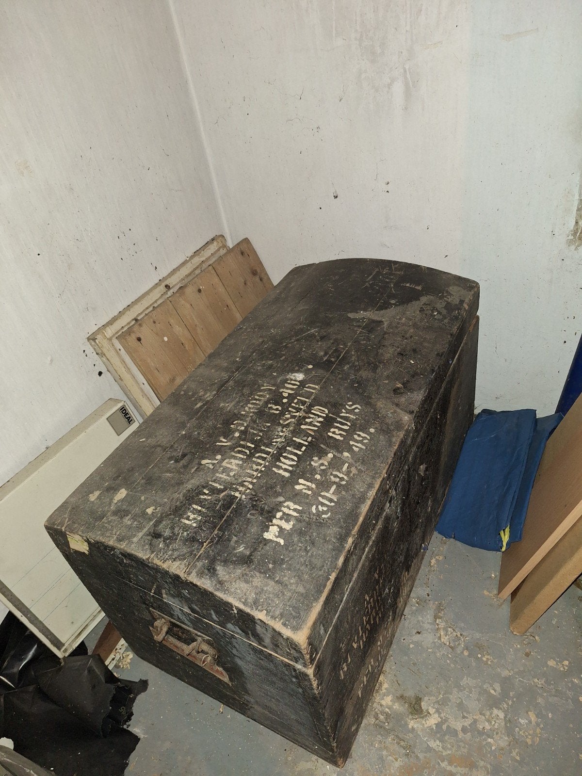 Vintage Houten Opbergkist, Huis en Inrichting, Ophalen, 50 tot 100 cm, Minder dan 50 cm