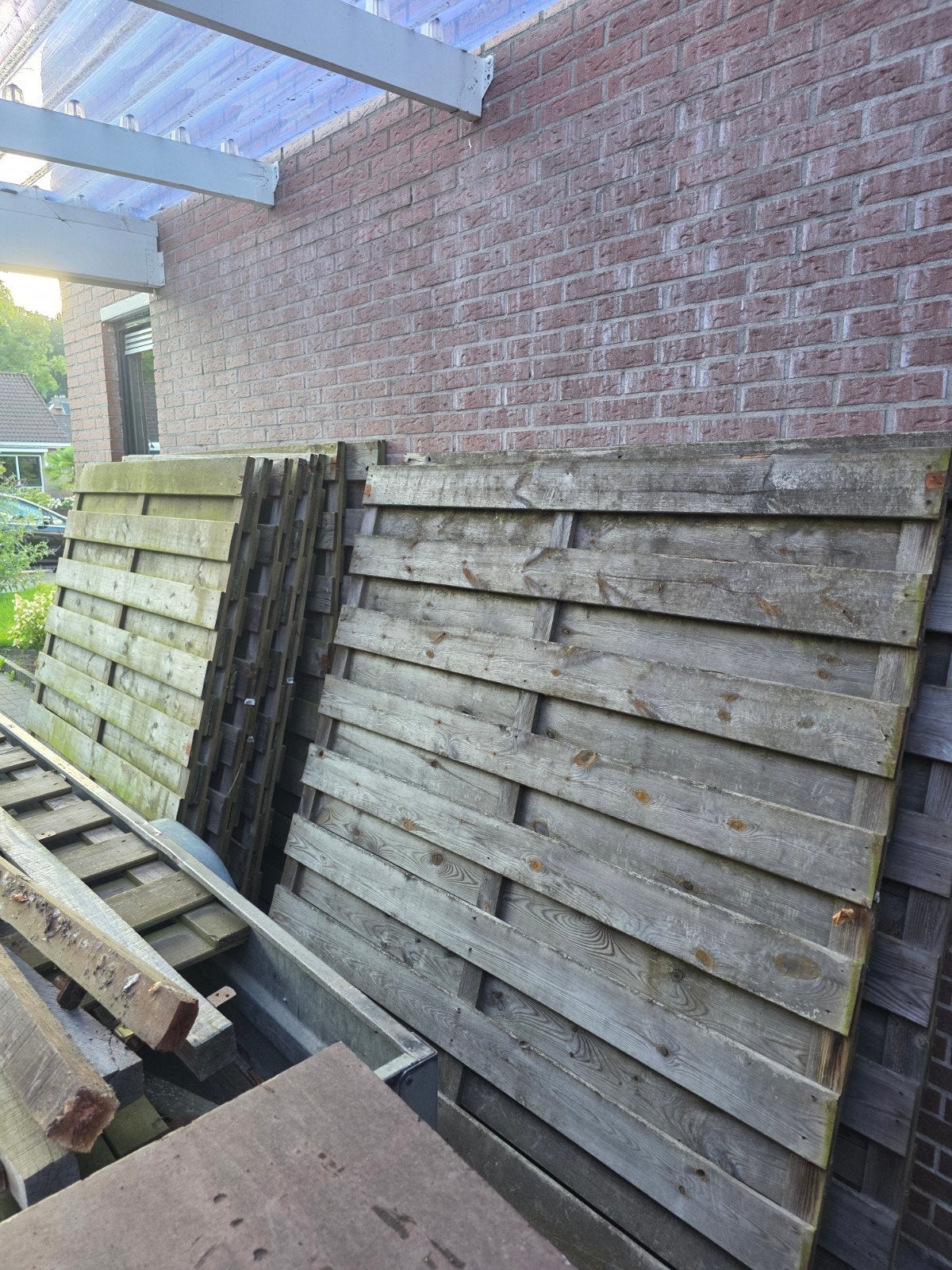 Houten schuttingdelen - Gebruikt, Tuin en Terras, Schuttingen, Ophalen of Verzenden